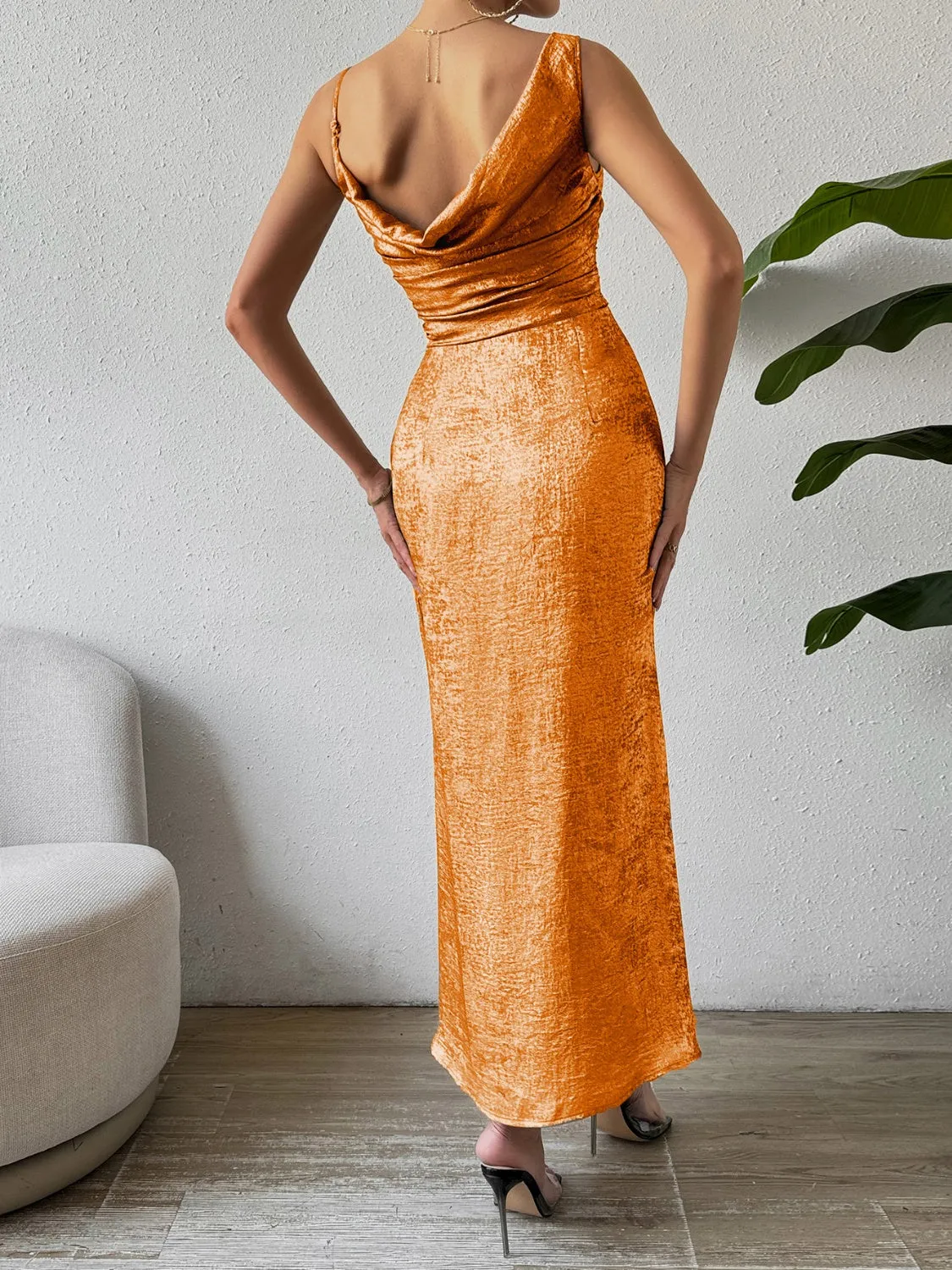 Hazel Blues® |  Asymmetric Neck Sleeveless Midi Dress