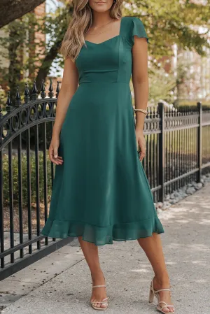 Hazel Blues® |  Cutout Ruffle Hem Cap Sleeve Dress