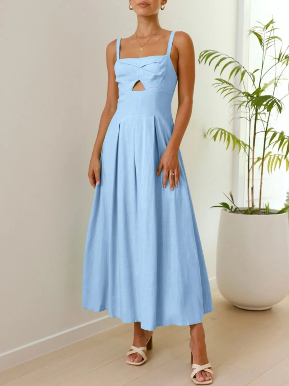 Hazel Blues® |  Devine Cutout Square Neck Cami Dress