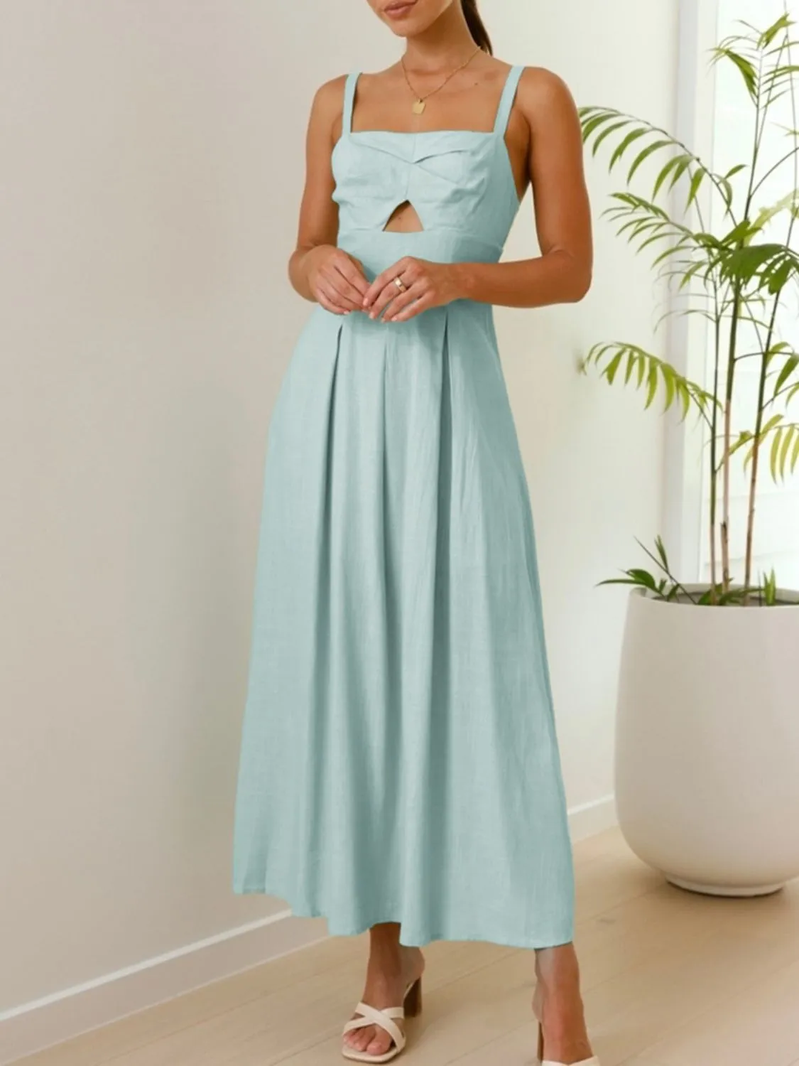 Hazel Blues® |  Devine Cutout Square Neck Cami Dress