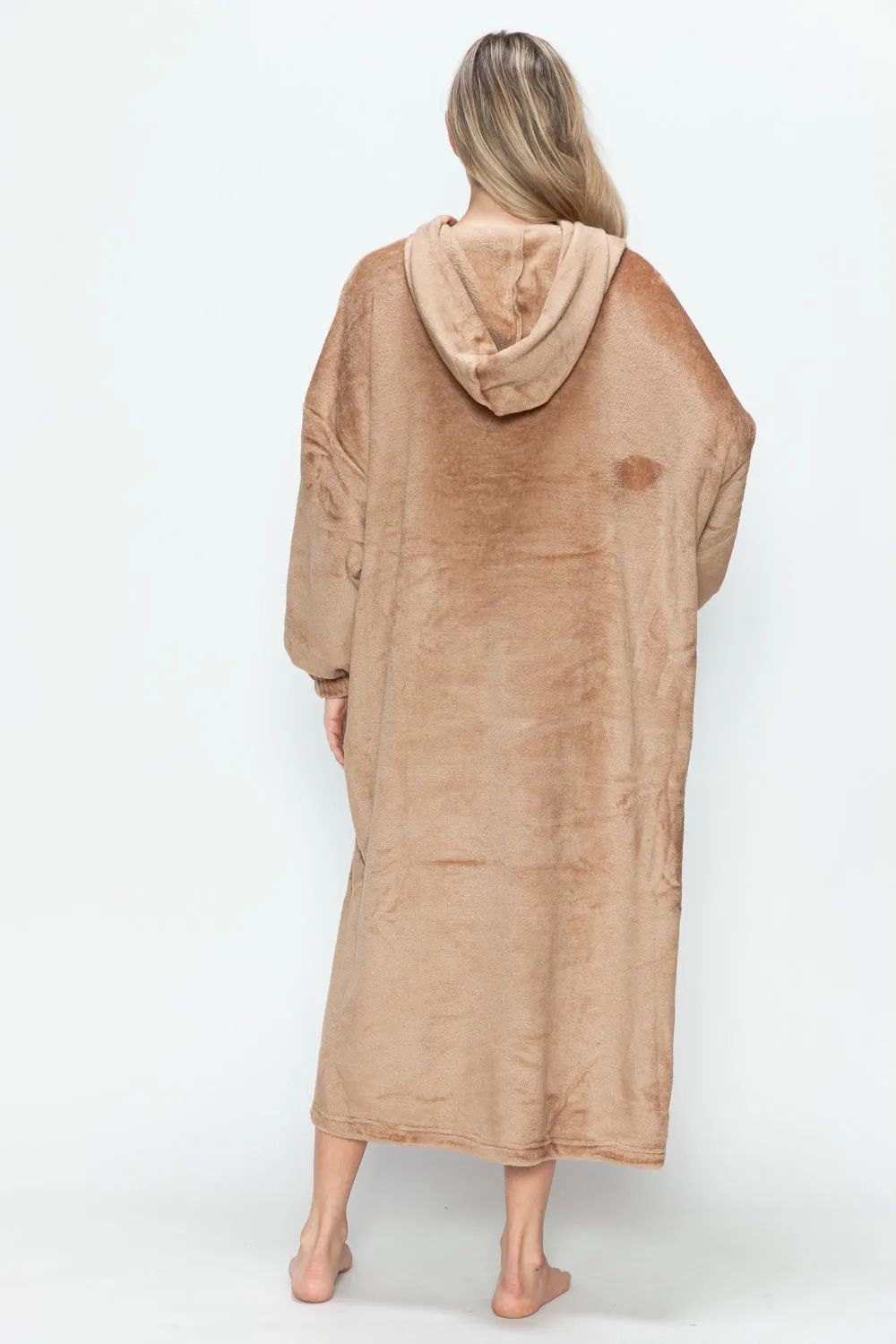 Hazel Blues® |  Double Take Pocketed Hooded Midi Lounge Dress