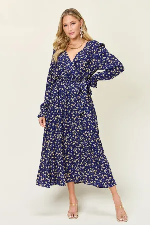 Hazel Blues® |  Double Take Tie Back Flounce Sleeve Dress