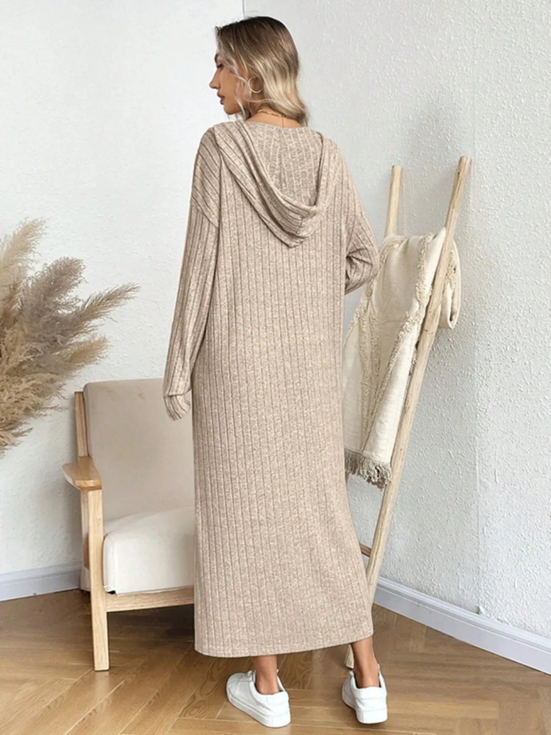 Hazel Blues® |  Drawstring Long Sleeve Hooded Dress