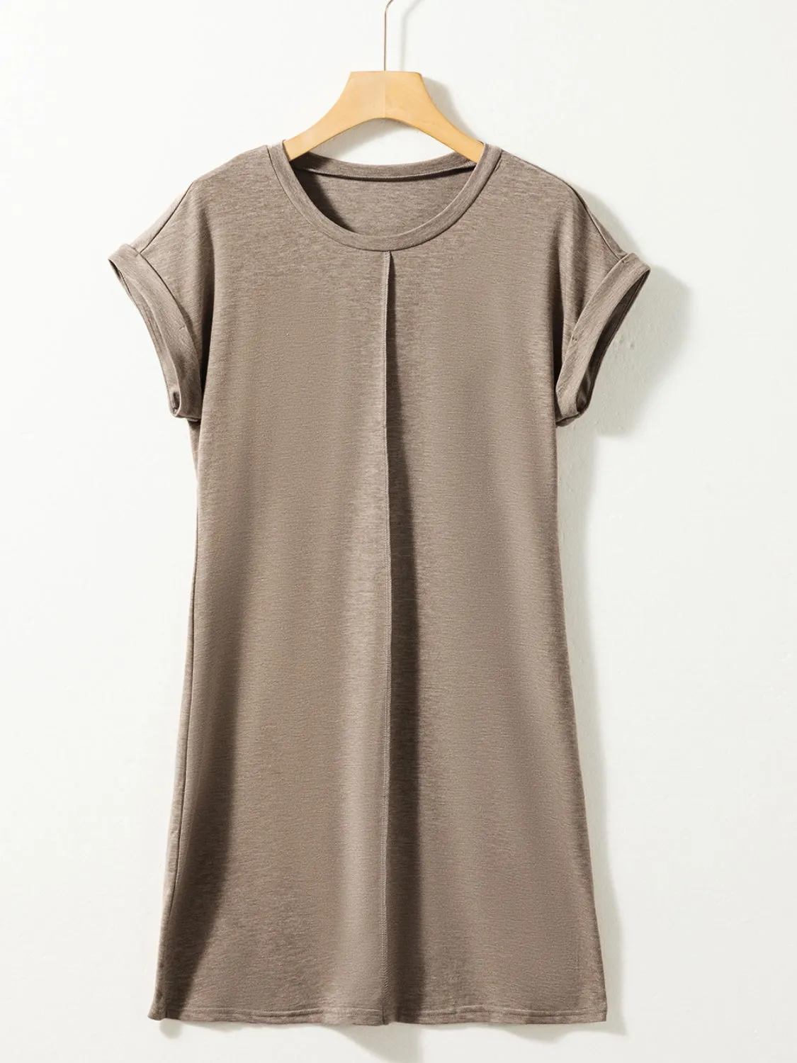 Hazel Blues® |  Exposed Seam Round Neck Mini Dress