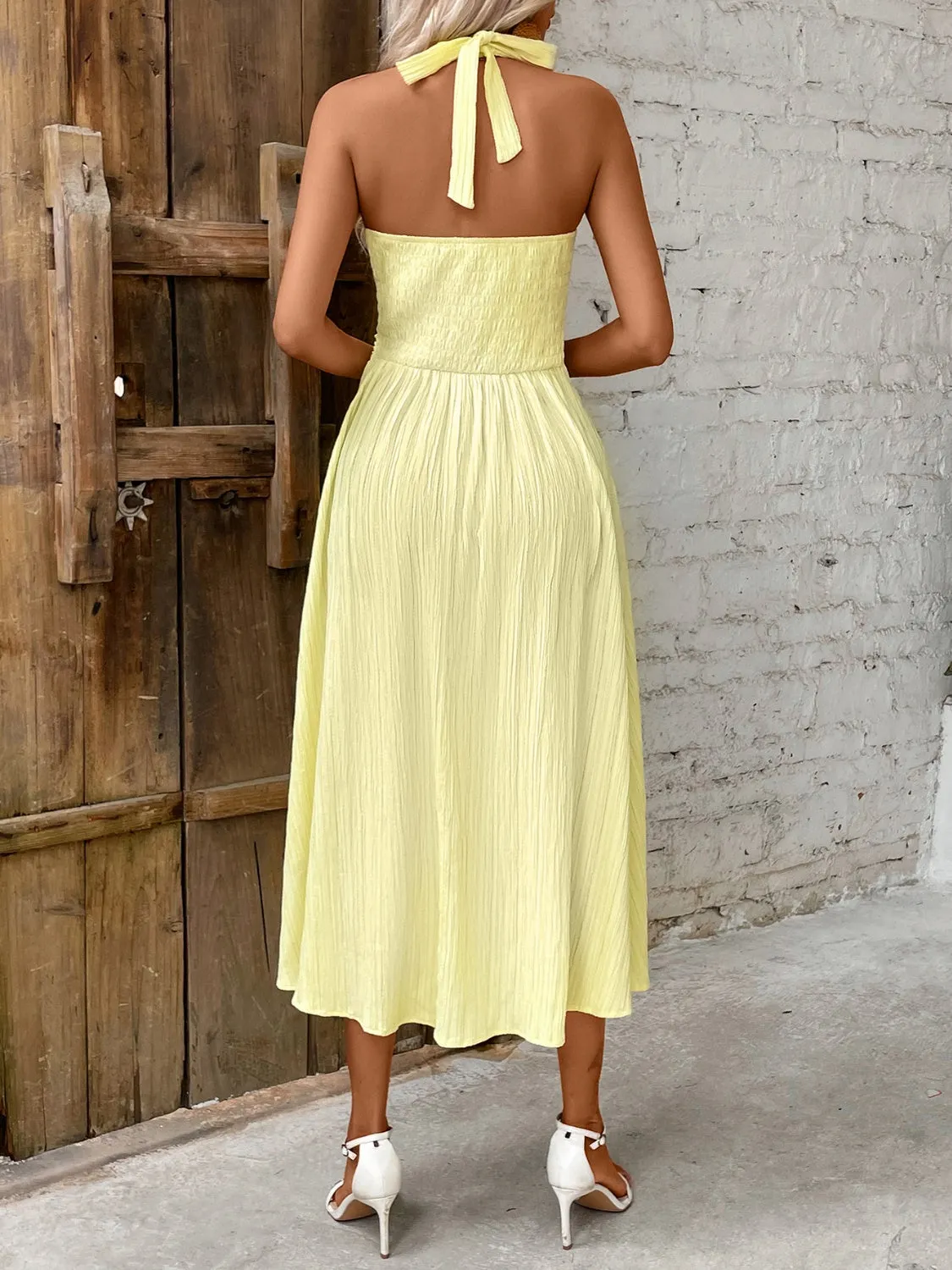 Hazel Blues® |  Halter Neck Midi Dress