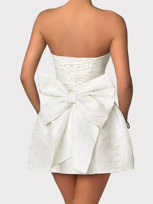 Hazel Blues® |  Lace-Up Sleeveless Satin Mini Dress with Bow