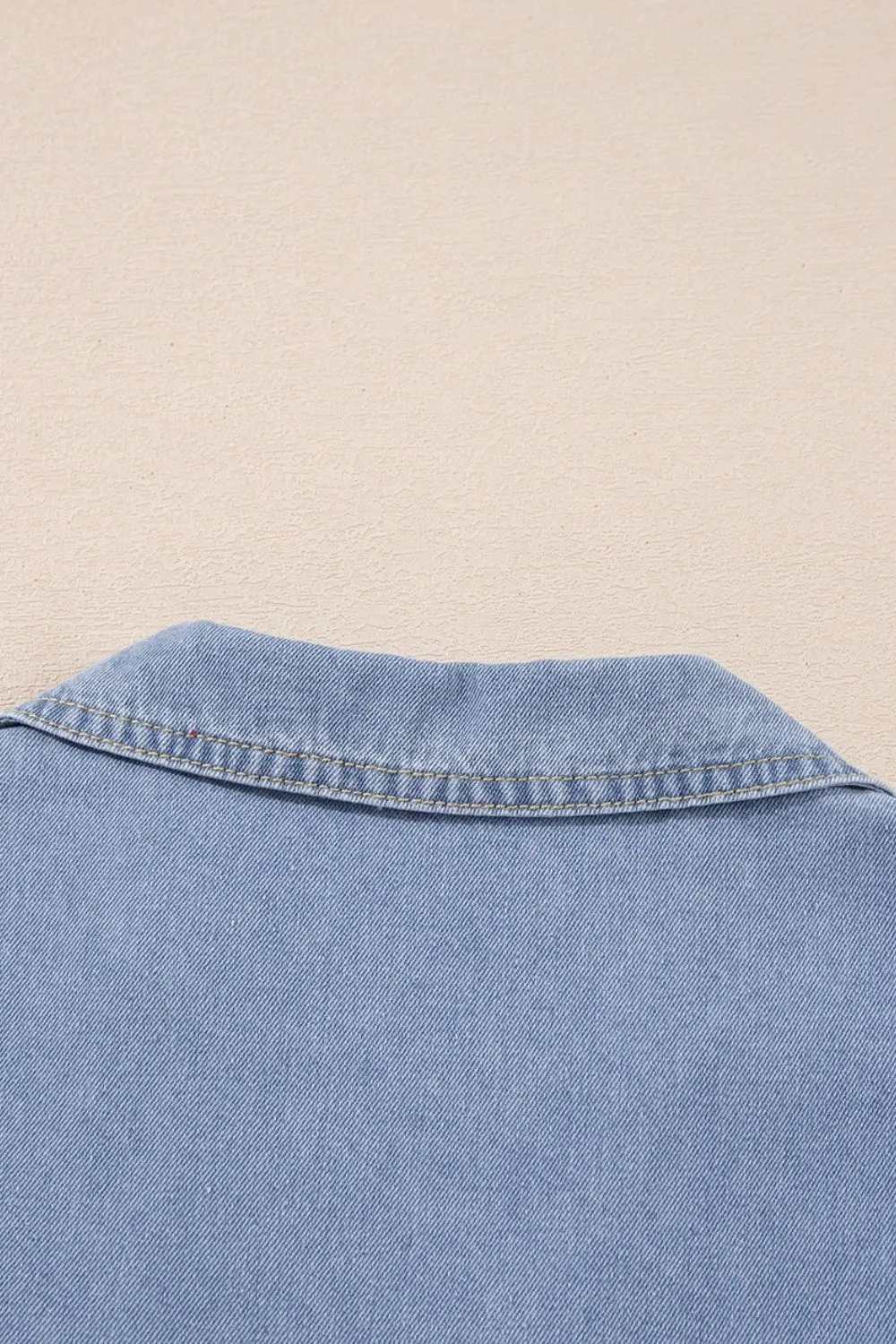 Hazel Blues® |  Lapel Neck Cap Sleeve Denim Babydoll Dress