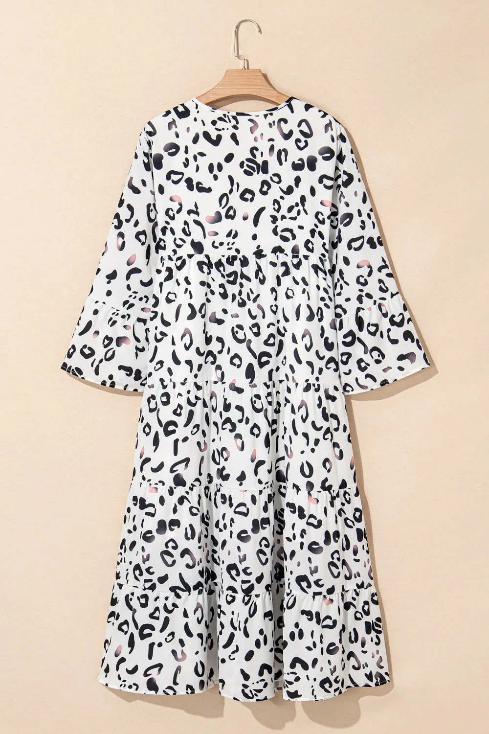 Hazel Blues® |  Leopard Notched Long Sleeve Dress