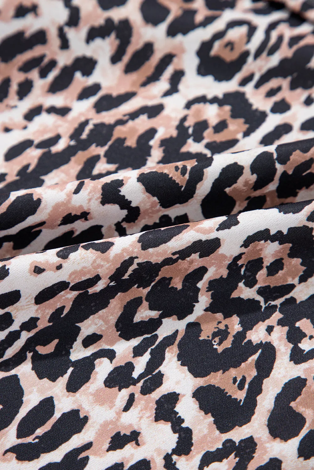 Hazel Blues® |  Leopard Round Neck Short Sleeve Mini Dress