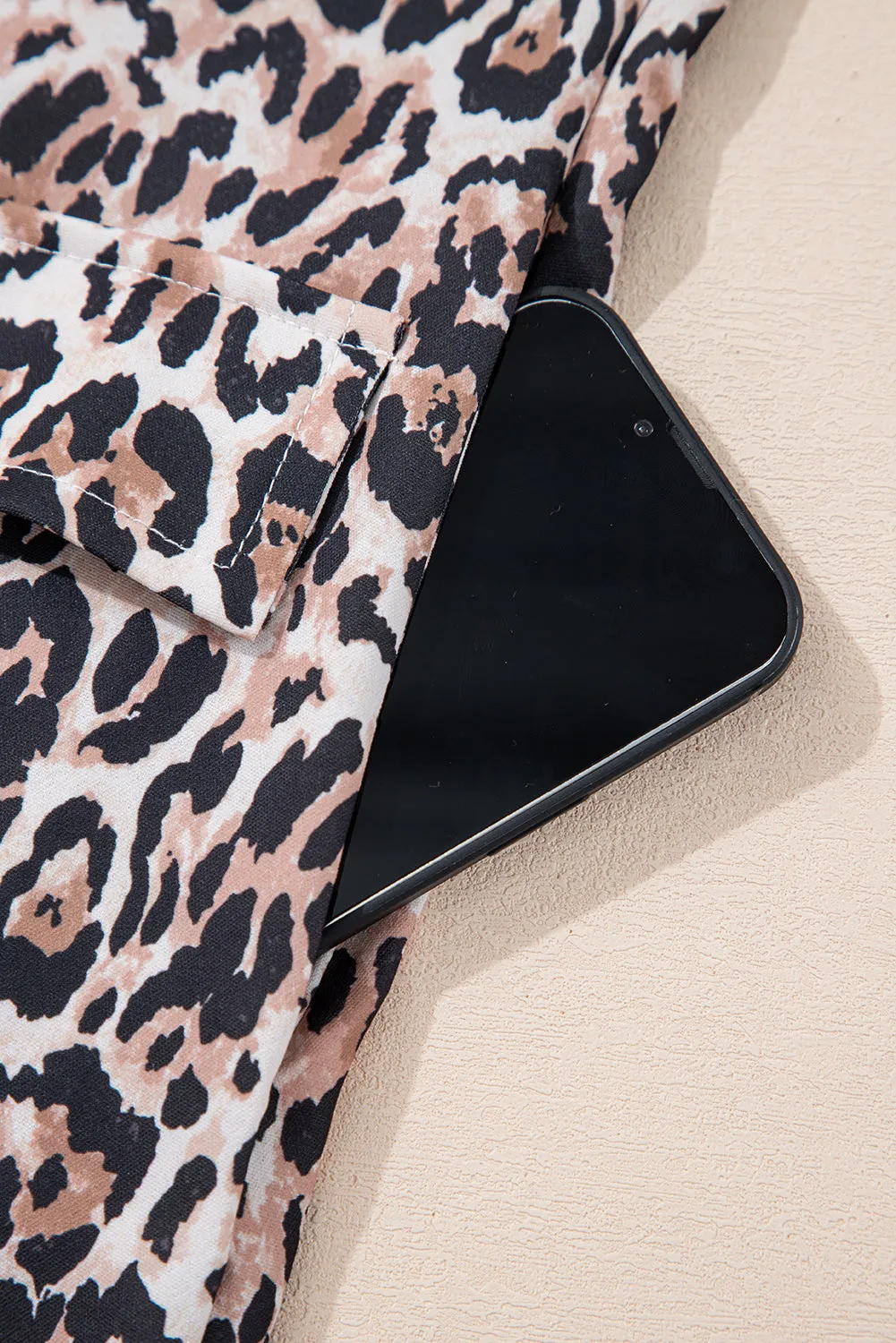 Hazel Blues® |  Leopard Round Neck Short Sleeve Mini Dress
