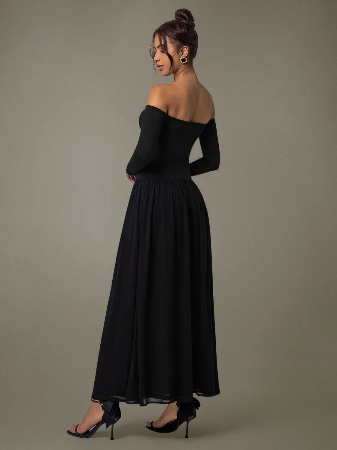 Hazel Blues® |  Off Shoulder Long Sleeve Maxi Dress