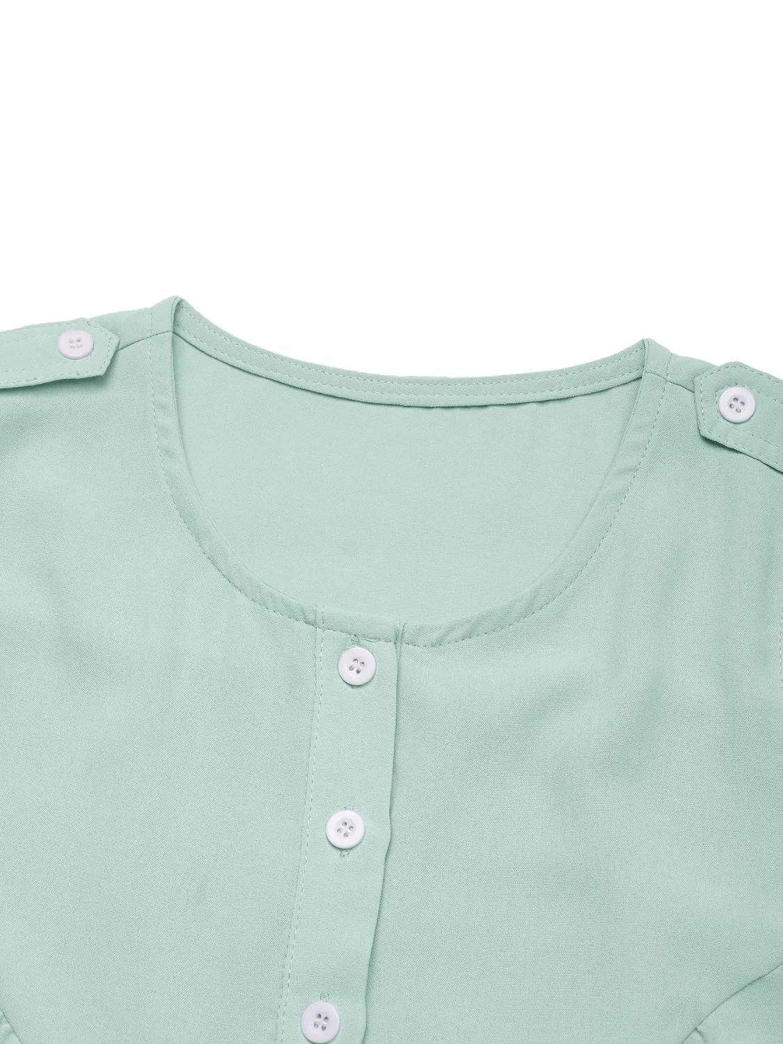 Hazel Blues® |  Perfee Button Detail Round Neck Sleeveless Mini Dress