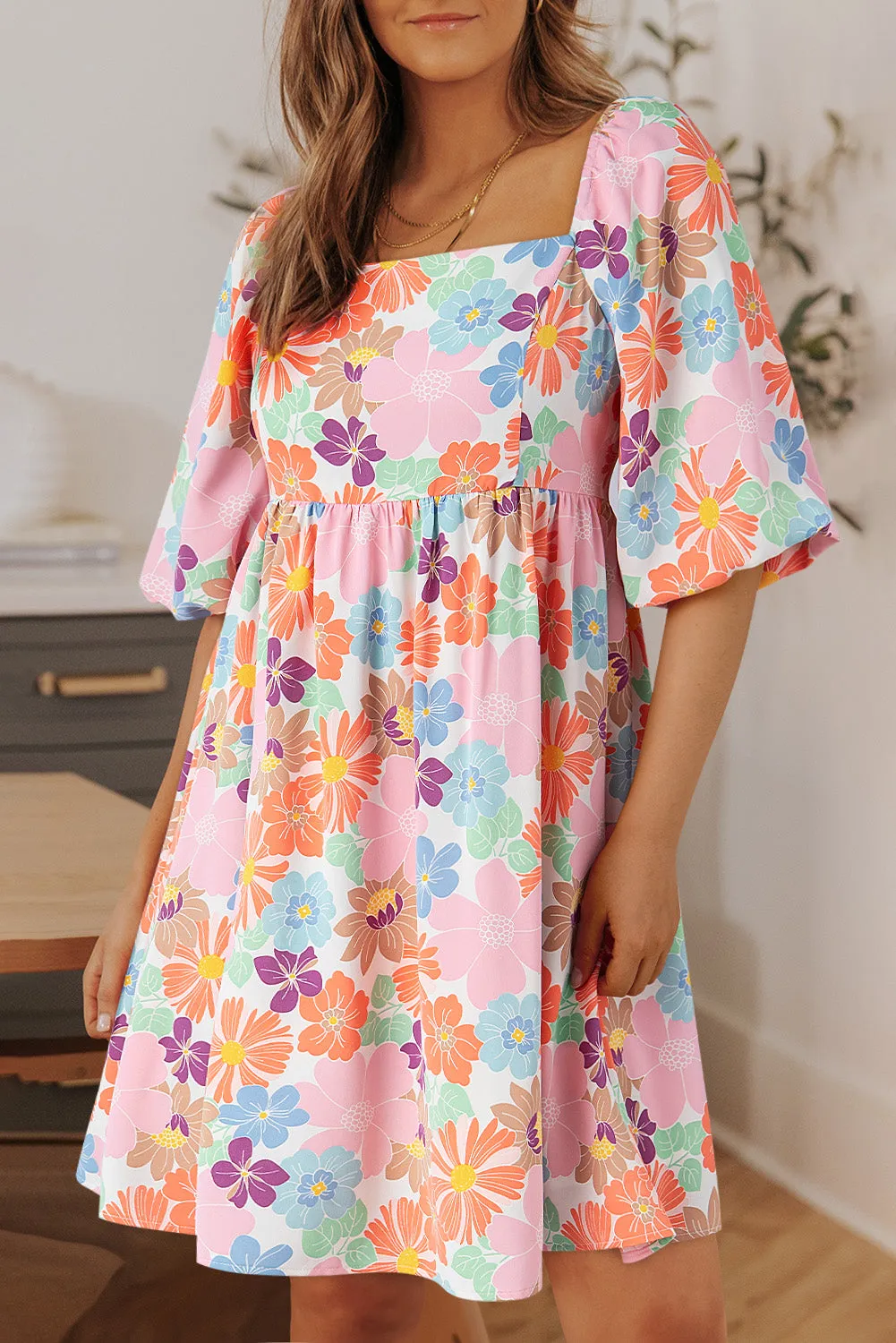 Hazel Blues® |  Printed Half Sleeve Mini Dress
