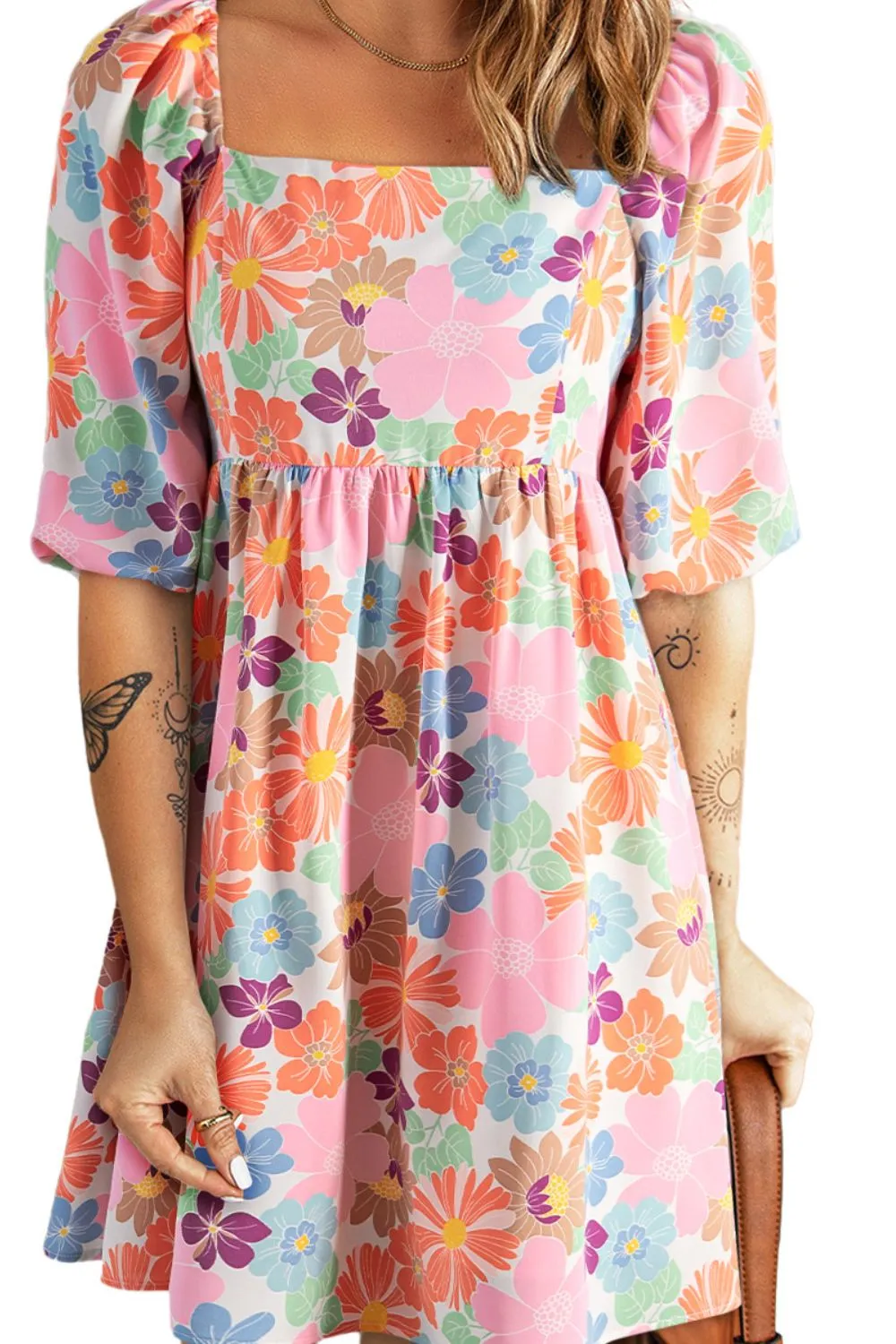 Hazel Blues® |  Printed Half Sleeve Mini Dress