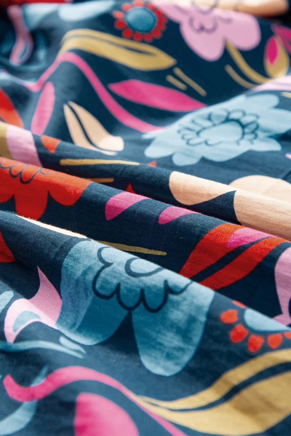 Hazel Blues® |  Printed Notched Puff Sleeve Midi Dress