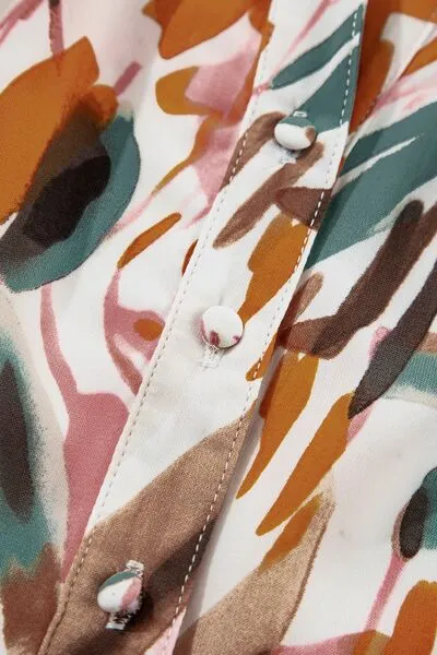 Hazel Blues® |  Printed Notched Short Sleeve Mini Dress