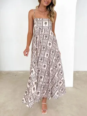 Hazel Blues® |  Printed Square Neck Cami Dress