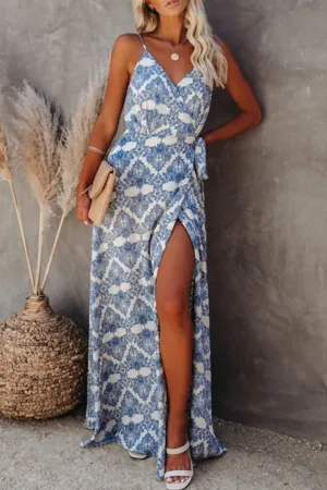 Hazel Blues® |  Printed Tied Maxi Cami Dress