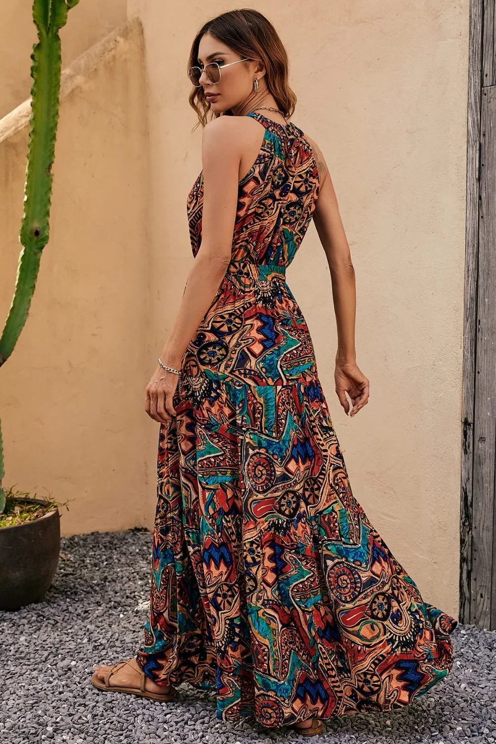 Hazel Blues® |  Tied Floral Sleeveless Dress