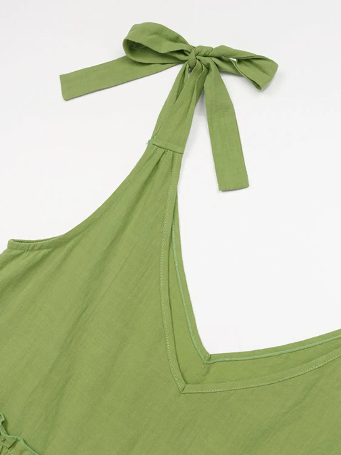 Hazel Blues® |  Tiered Frill V-Neck Sleeveless Dress