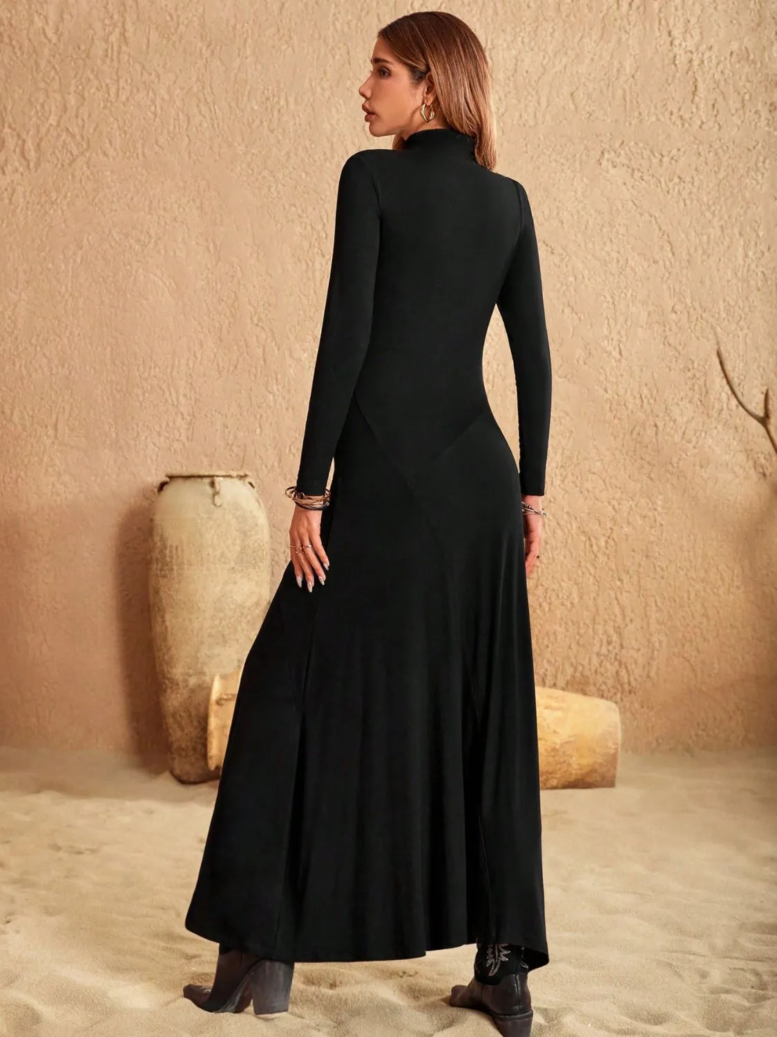 Hazel Blues® |  Turtleneck Long Sleeve Maxi Dress