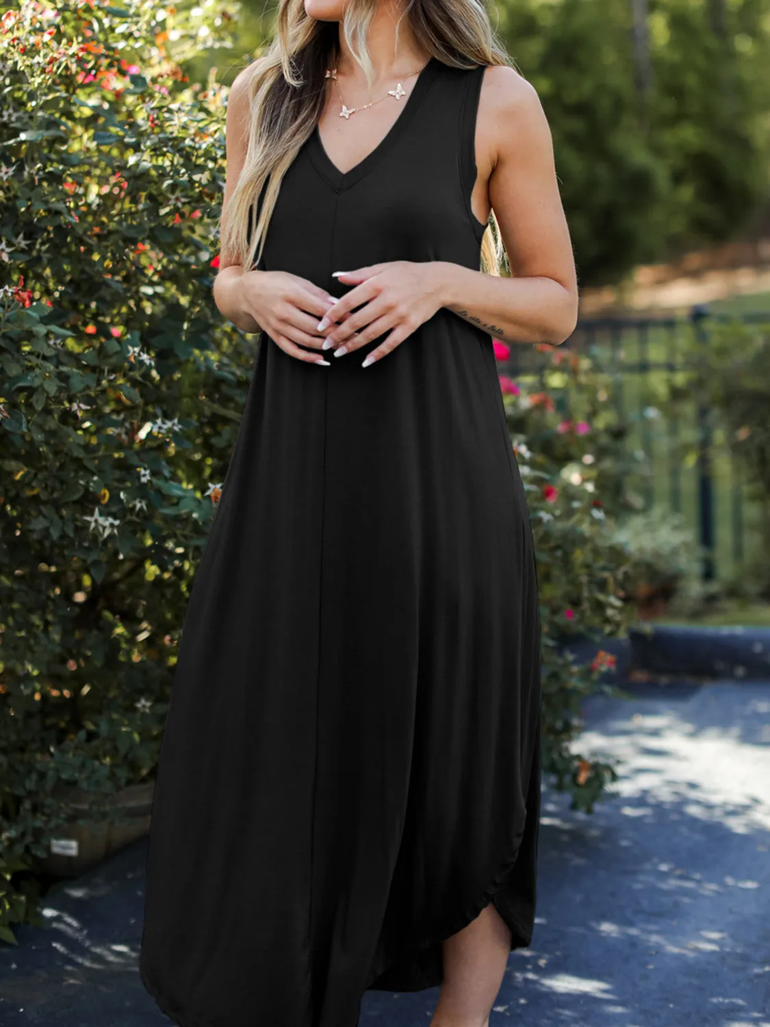 Hazel Blues® |  V-Neck Midi Tank Dress