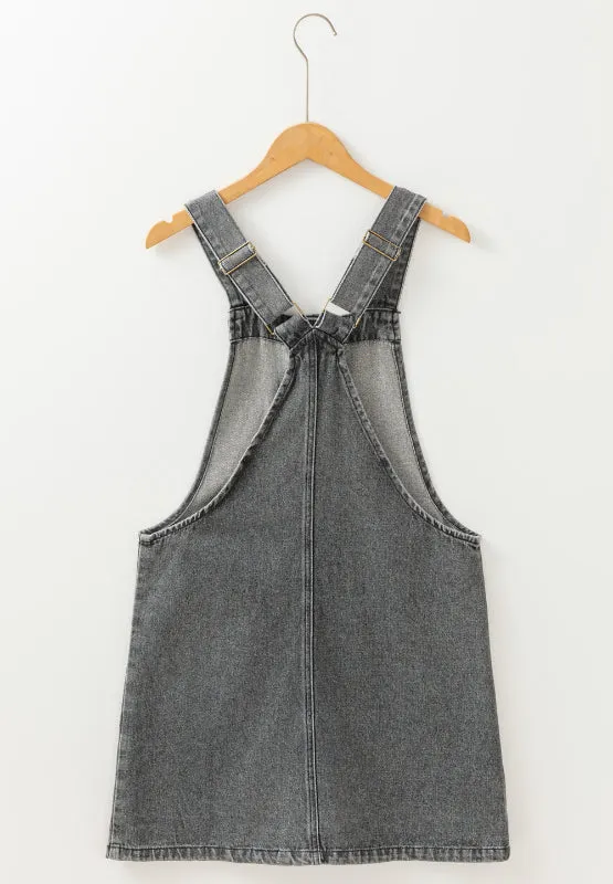 Hazel Blues® |  Wide Strap Button Down Denim Overall Dress
