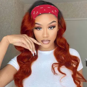 Headband Wig Body Wave Brazilian 350# Human Hair Wigs For Black Women