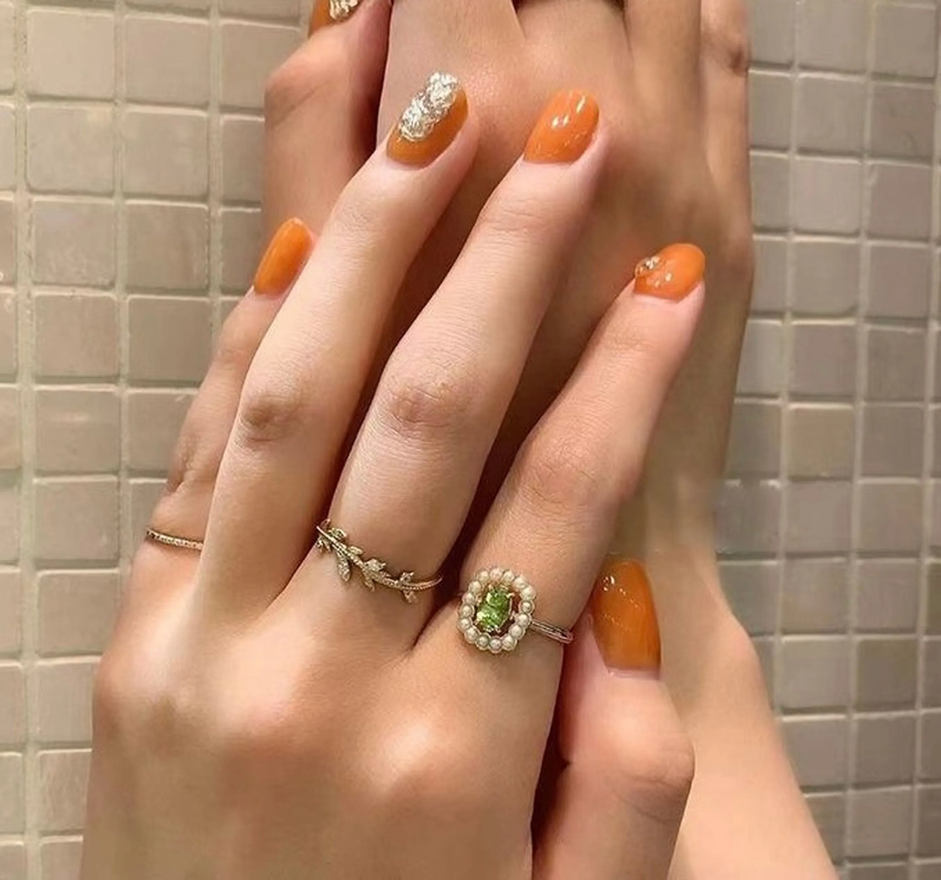 Healing Energy Olive Green Rose Gold Ring