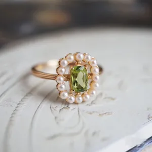 Healing Energy Olive Green Rose Gold Ring