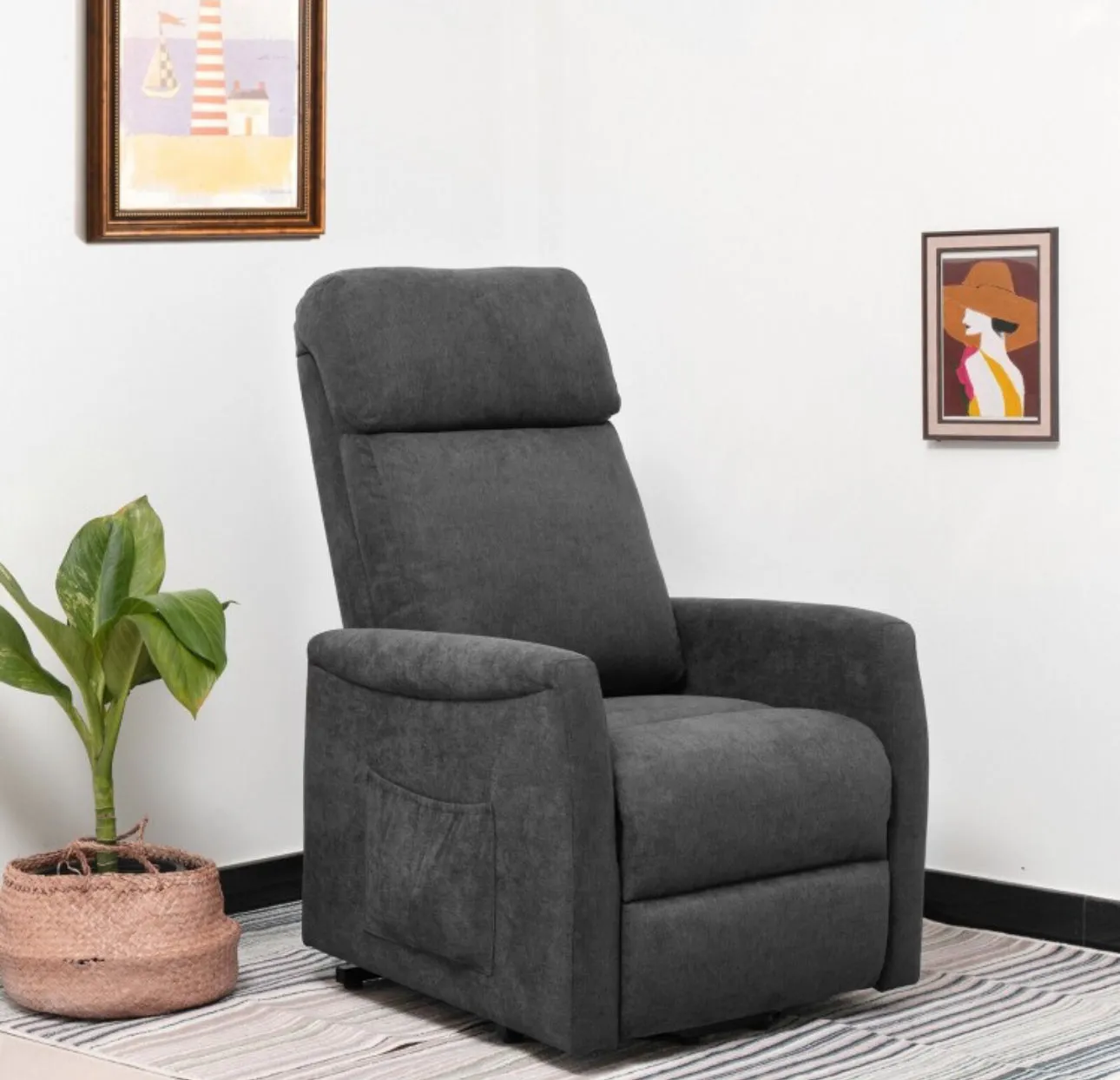 Heavy Duty Modern Power Lift Recliner Chair With Remote Control | For The Elderly | Everyone | Holds 330lbs | Laying | Seating | Standing Easily | Quiet Motor
