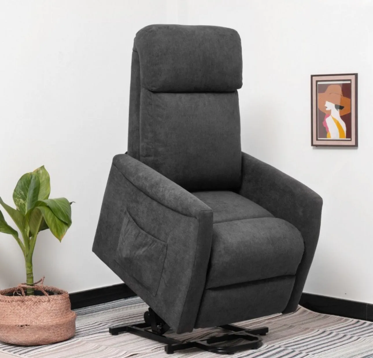 Heavy Duty Modern Power Lift Recliner Chair With Remote Control | For The Elderly | Everyone | Holds 330lbs | Laying | Seating | Standing Easily | Quiet Motor