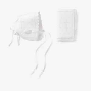 HEIRLOOM BONNET AND BIBLE CHRISTENING GIFT SET