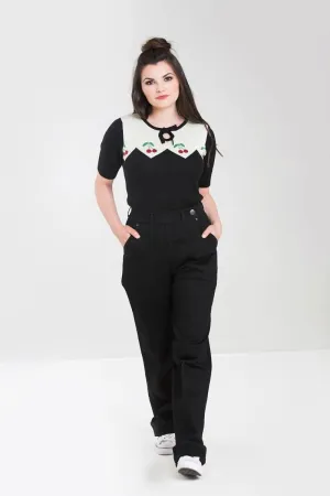 Hell Bunny Weston Denim Trousers Navy