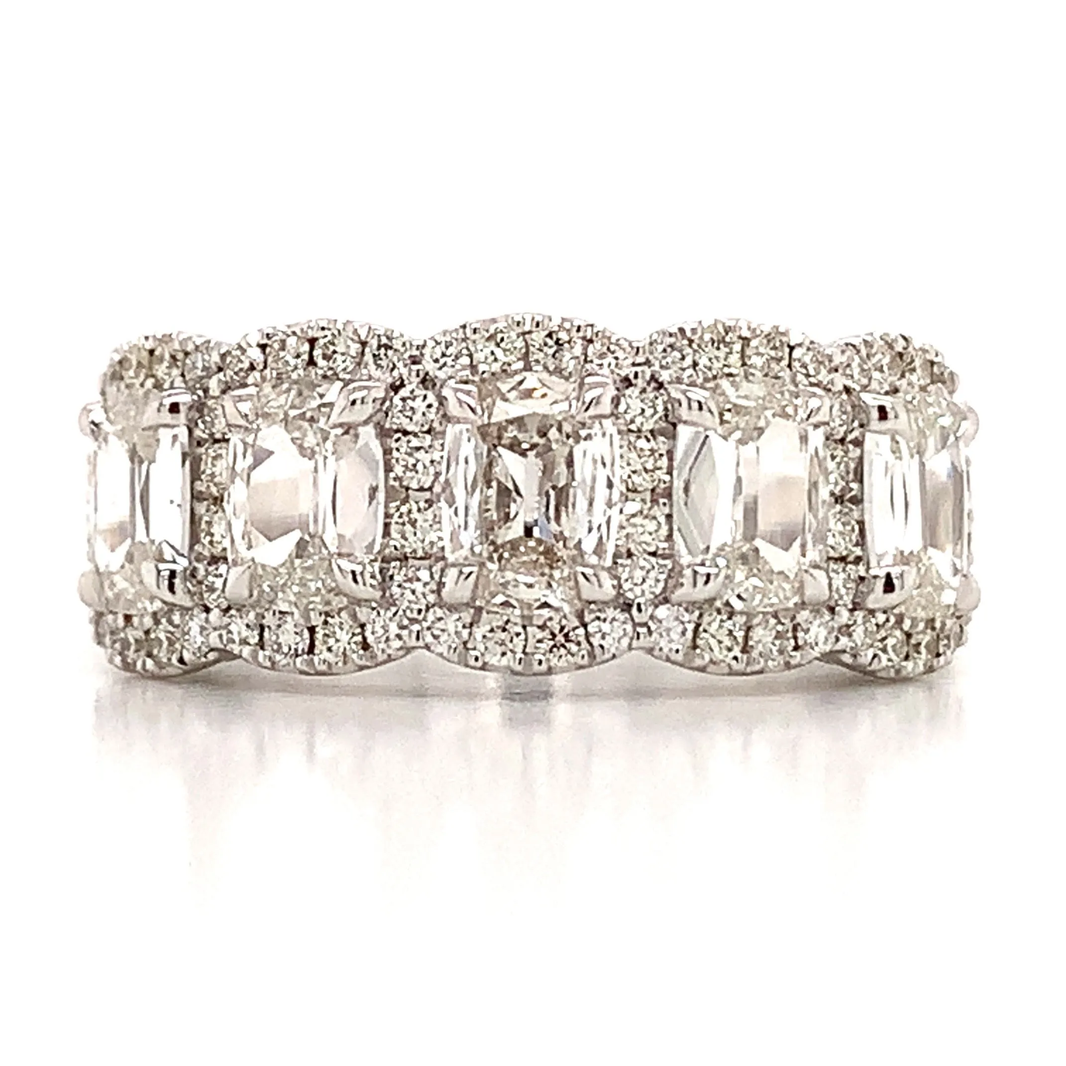 Henri Daussi Designer Cushion Cut Five Stone 1.93ct tw Diamond Ring