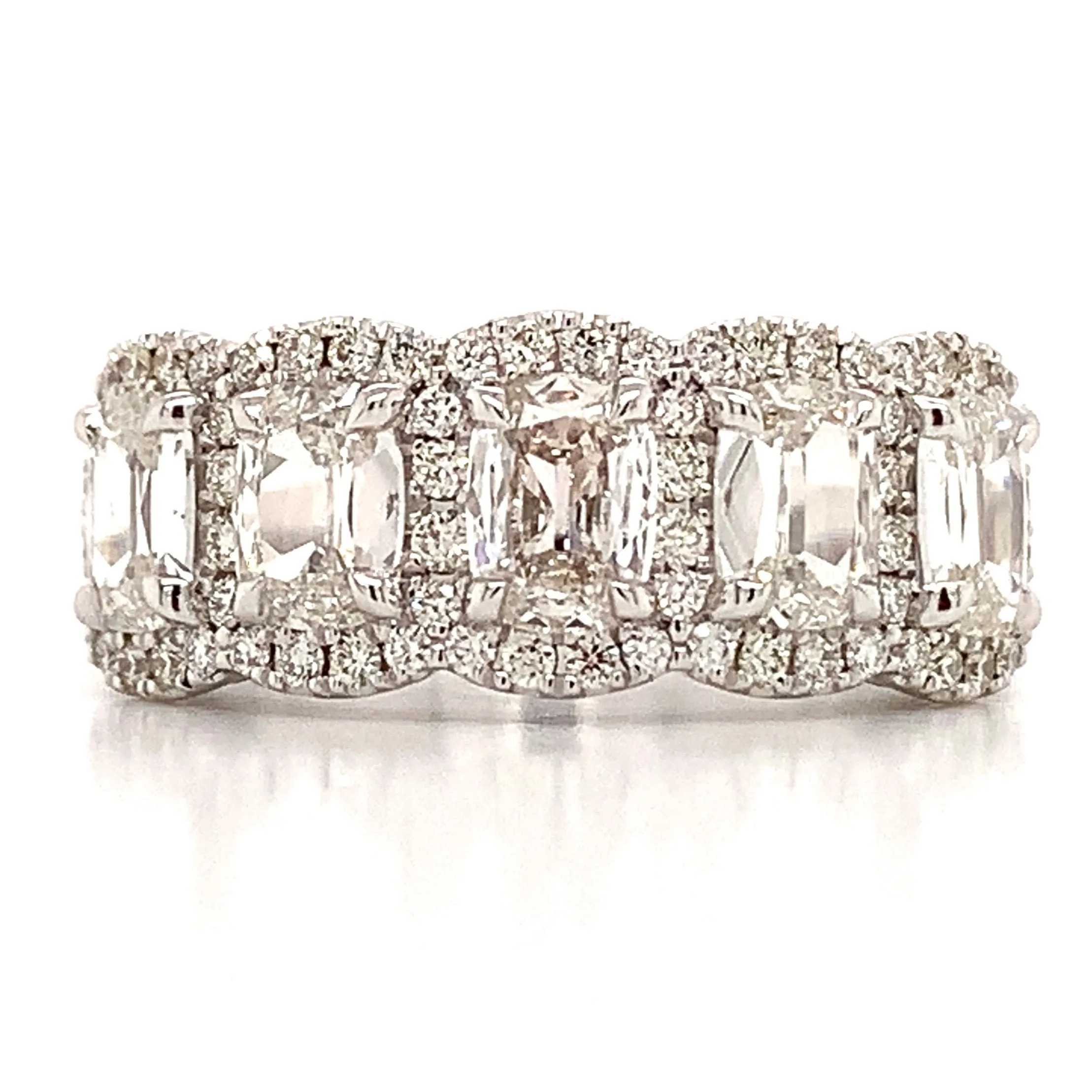 Henri Daussi Designer Cushion Cut Five Stone 1.93ct tw Diamond Ring