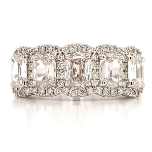 Henri Daussi Designer Cushion Cut Five Stone 1.93ct tw Diamond Ring