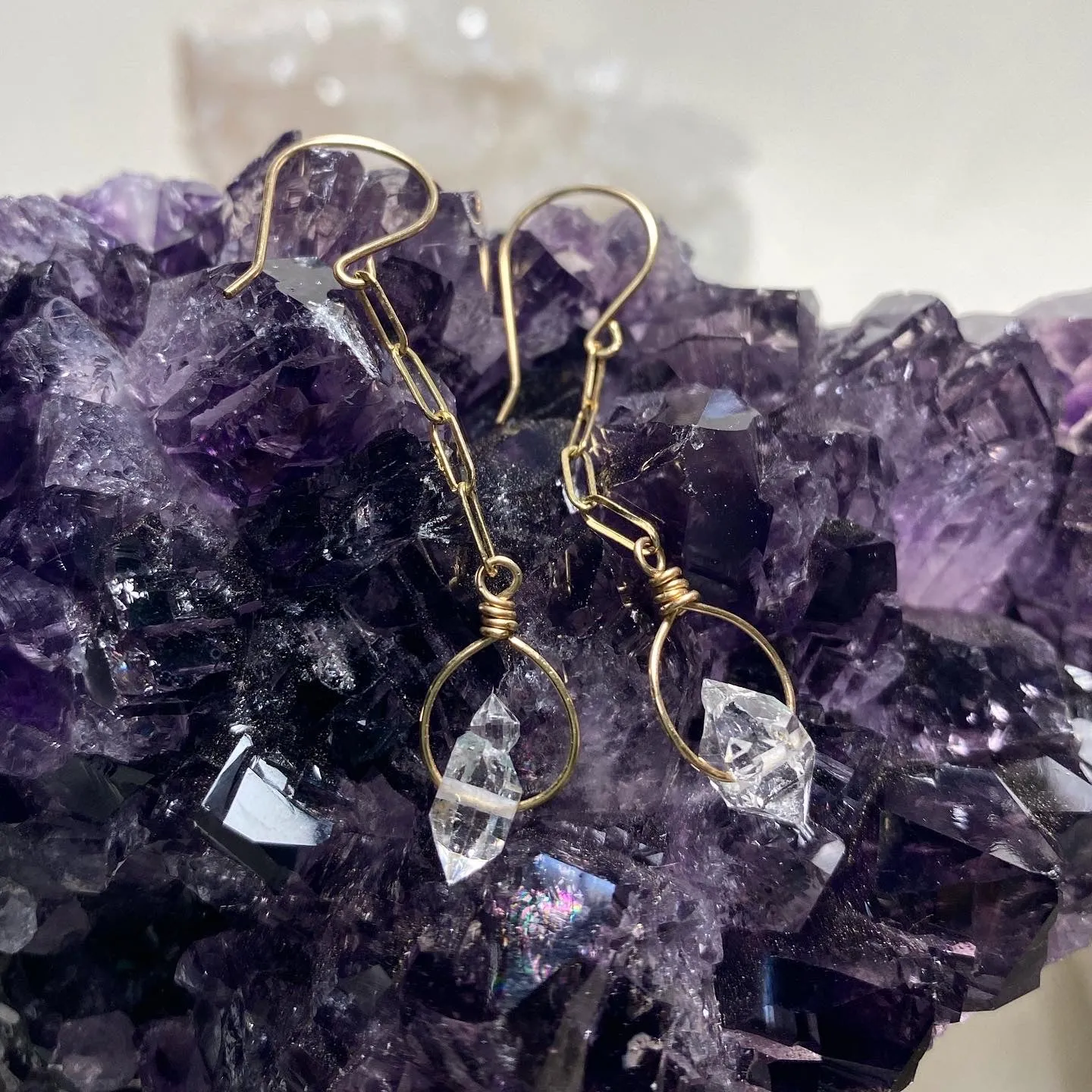 Herkimer Chain Drops :: Made to Order