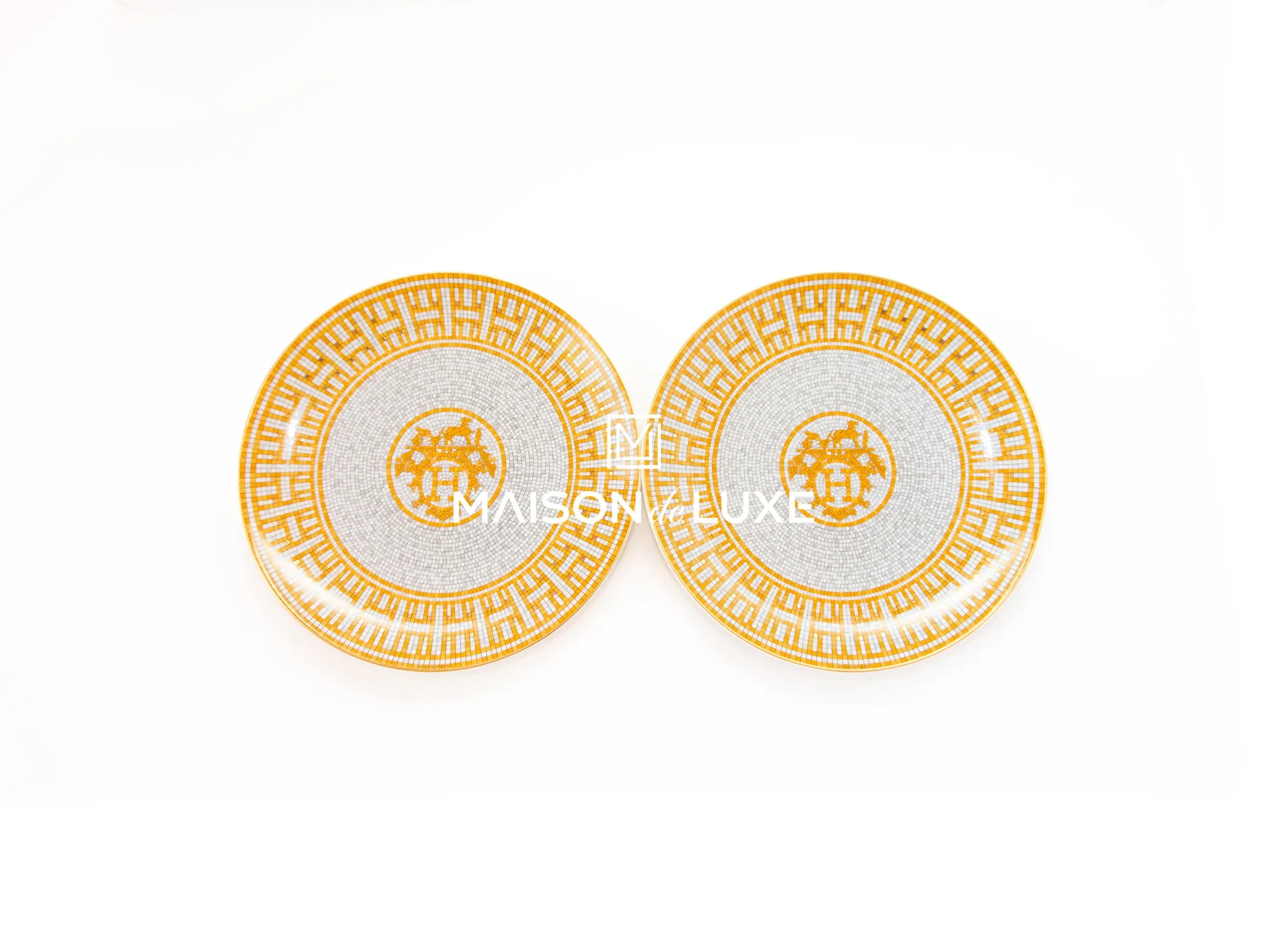 Hermes Classic Mosaique au 24 Gold Dessert Plate
