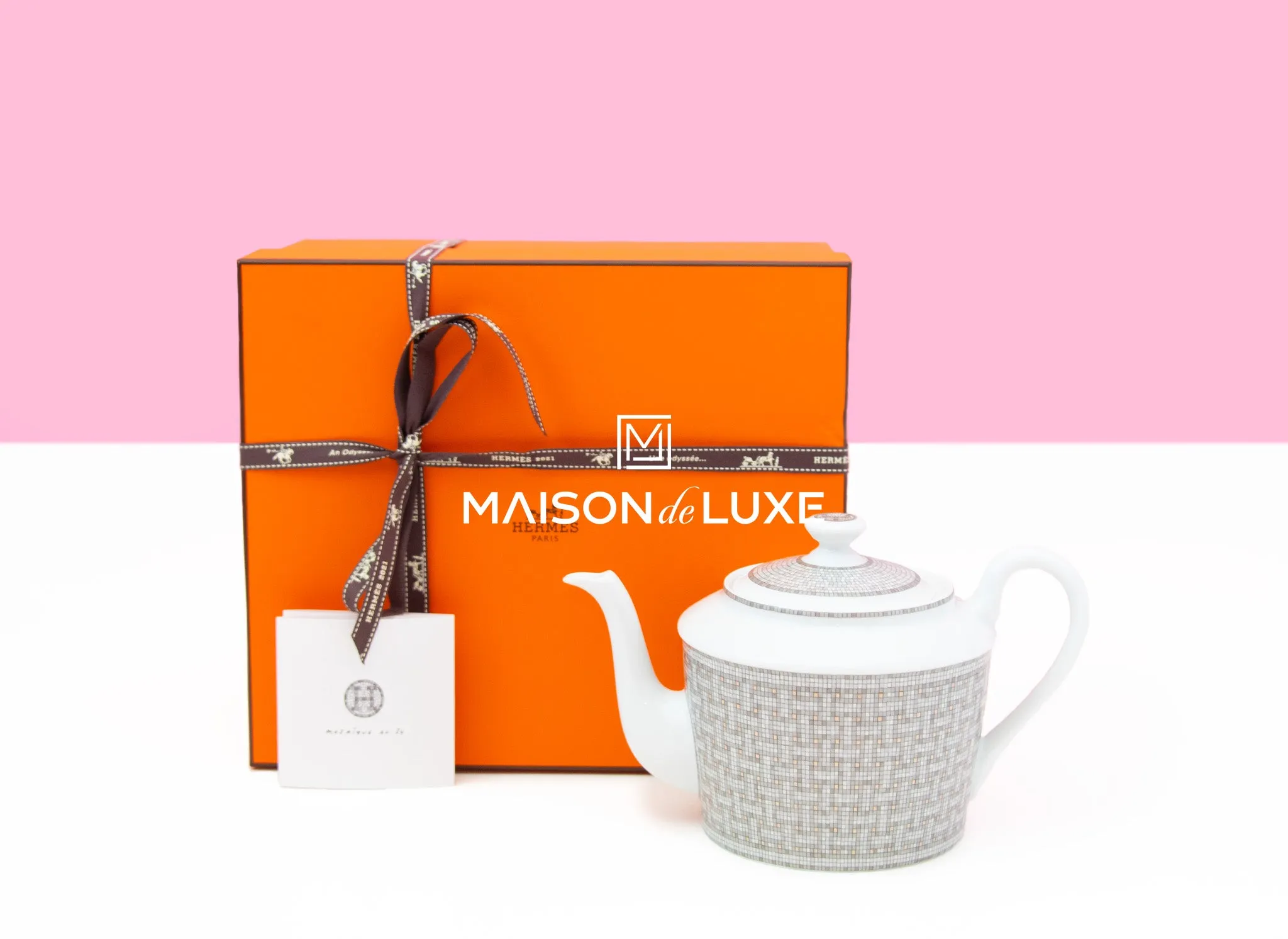 Hermes Classic Mosaique au 24 Platinum Teapot
