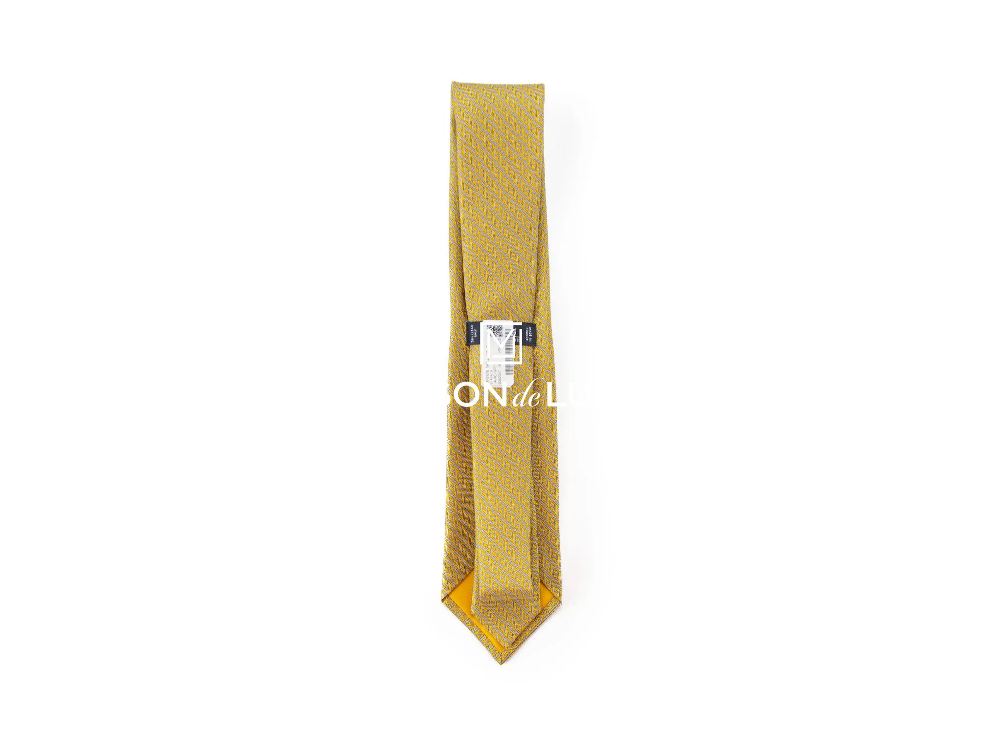 Hermes Cravate Twill Tie 8 Jaune / Gris