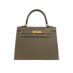 Hermes Etoupe Epsom Kelly 25 Sellier GHW