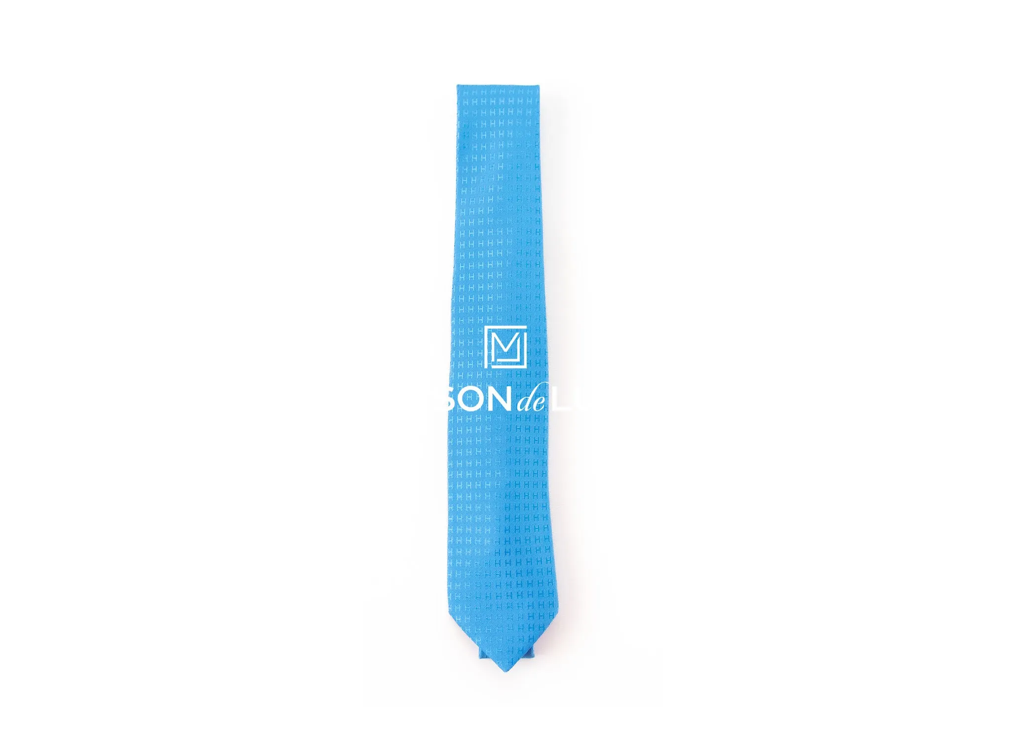Hermes Faconnee H Tie Blue