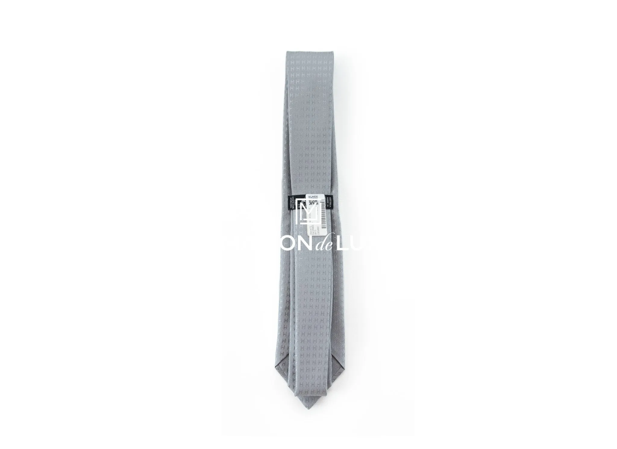 Hermes Faconnee H Tie Gray