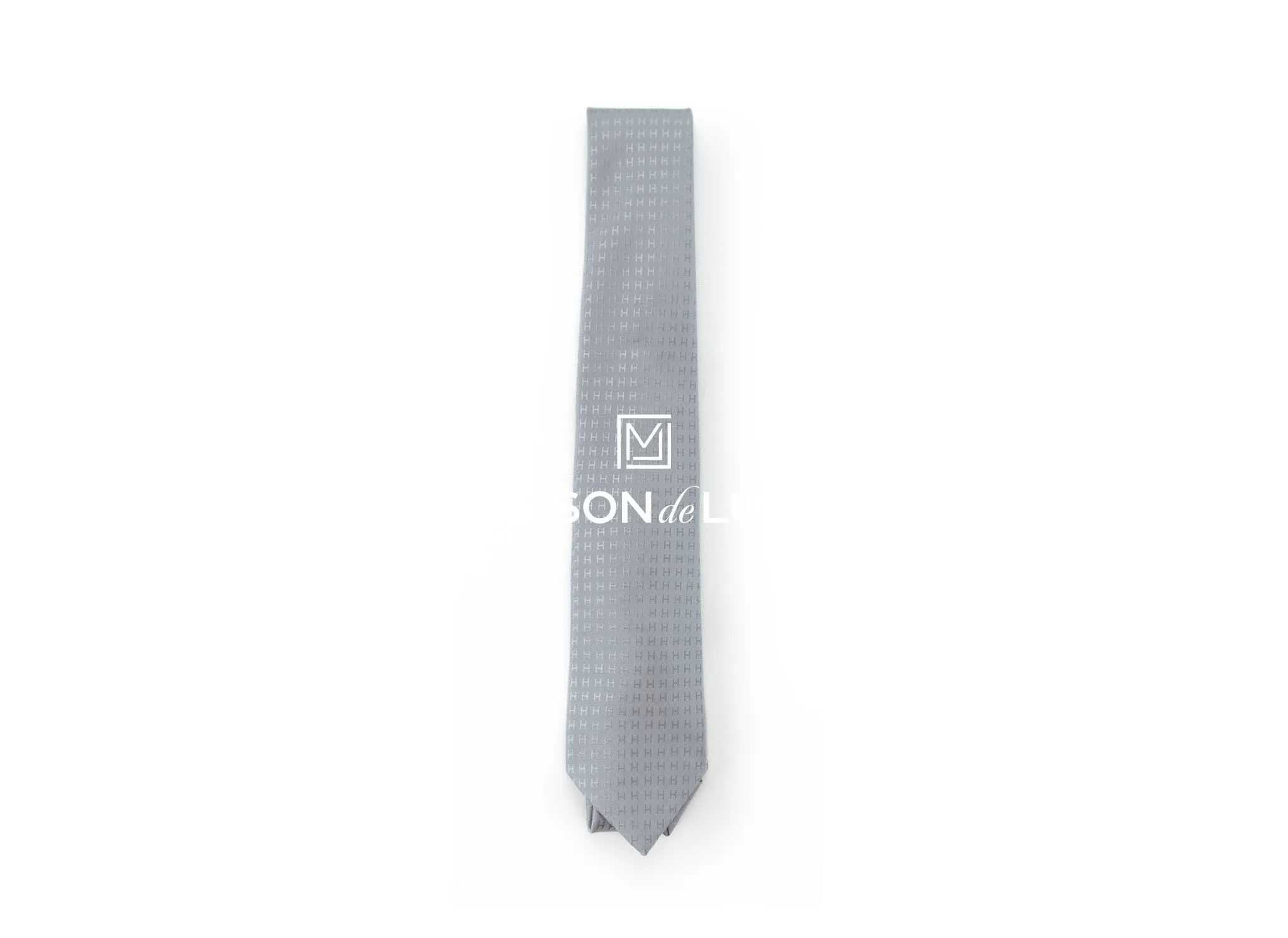 Hermes Faconnee H Tie Gray