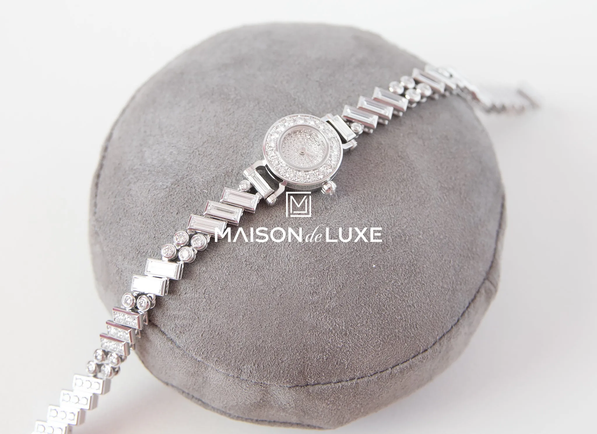 Hermes Faubourg Polka Baguette Diamond Watch