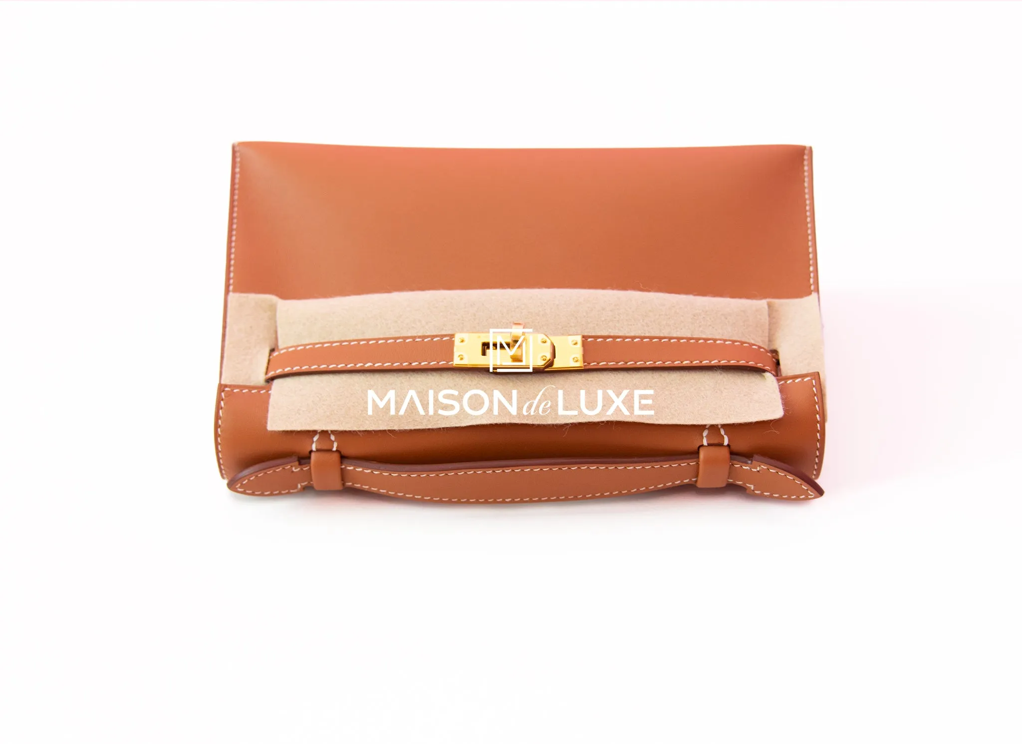 Hermes Gold GHW Swift Mini Kelly Pochette Clutch