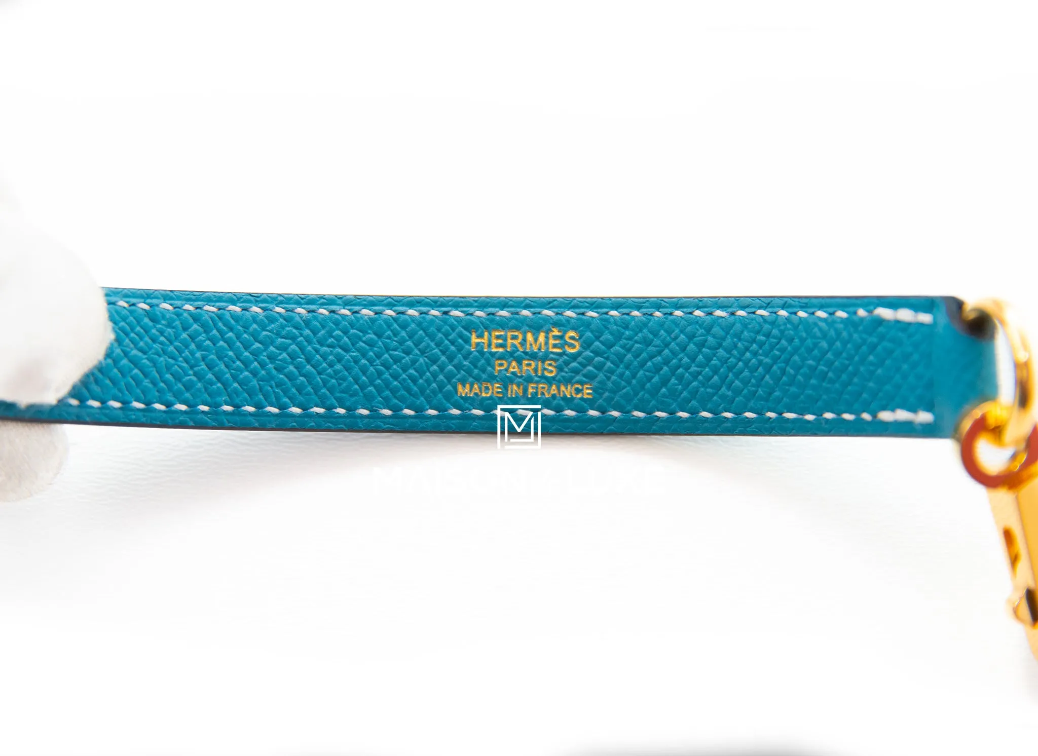 Hermes Kelly Sellier 25 Blue Jean Gold Hardware