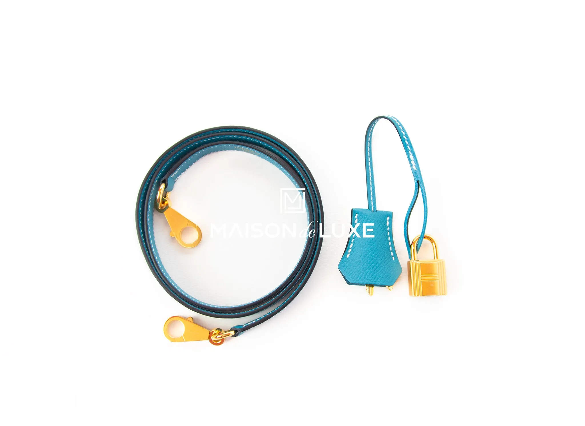 Hermes Kelly Sellier 25 Blue Jean Gold Hardware