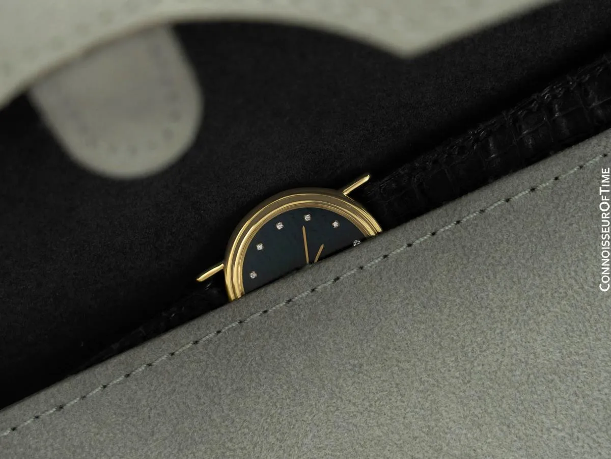 Hermes Limited Edition Ladies Watch with Box - 18K Gold with Original Factory Hermes Diamonds